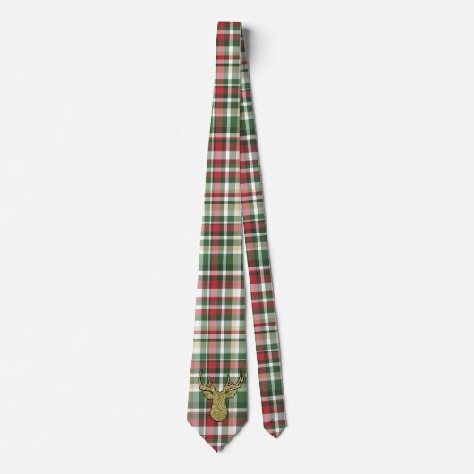 Noël XMAS Plaid Tartan Mens robe Cravate (Devant)