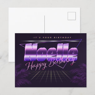 Noelle Nom Prénom lila Carte postale Anniversaire
