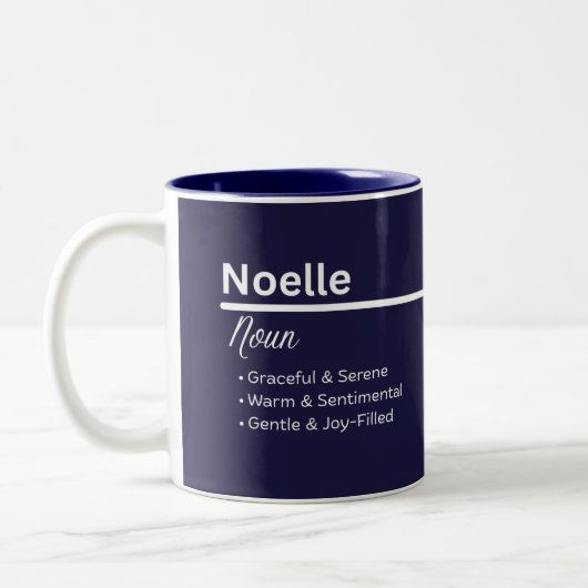 Noelle Personalized Name Coffee Mug Tweekleurige Koffiemok (Links)