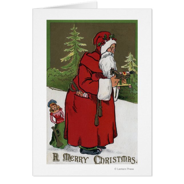 NoëlPère Noël avec Cheval de Bois (Devant)