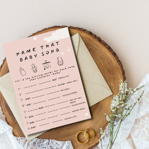 Noem dat baby nummer Rustic baby shower spel Kaart