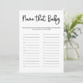 Noem dat baby shower game minimalistisch modern kaart (Staand voorkant)