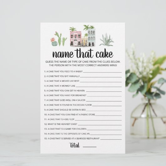 Noem dat cake Party spel met antwoorden (Staand voorkant)