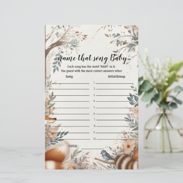 Noem dat liedje baby shower game (Staand voorkant)