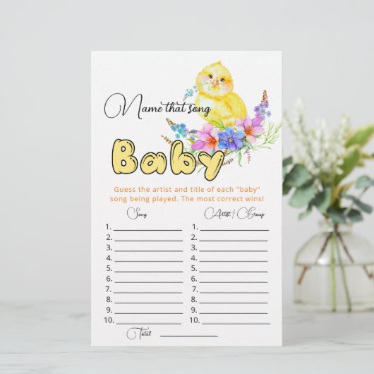 Noem dat liedje baby shower game (Staand voorkant)