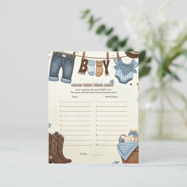 Noem dat liedje baby shower game (Staand voorkant)