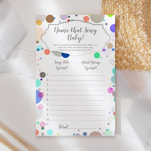 Noem dat liedje Kleurrijk leuk Baby shower spel (Creator heeft geüpload)