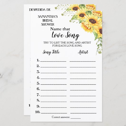 Noem dat liedje vrijgezellenfeest engels spaans sp (Voorkant / Achterkant)