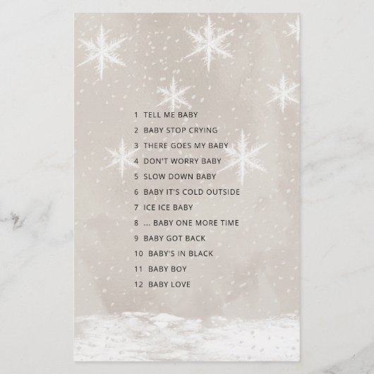 Noem dat nummer Snowman Baby shower (Achterkant)