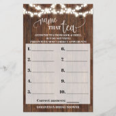 Noem dat Tea Western Vrijgezellenfeest Game Kaart (Voorkant)