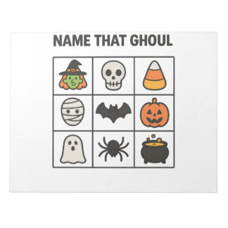 Noem Die Spook Halloween Lief Bingo Spel Iconen Notitieblok