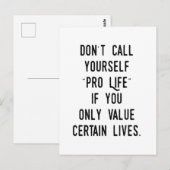 Noem je zelf geen pro-leven als... briefkaart (Voorkant / Achterkant)