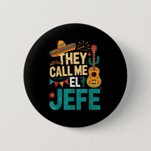 Noem me el jefe gitaar cinco de mayo muziek mannen ronde button 5,7 cm