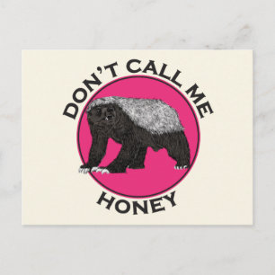 Noem Me Geen Honey Badger Badass Roze Feministisch Briefkaart