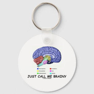 Noem me gewoon Brainy (Anatomical Brain Attitude) Sleutelhanger