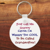 Noem me gewoon Granny Cool Grandmoeder Sleutelhang Sleutelhanger (Voorkant)