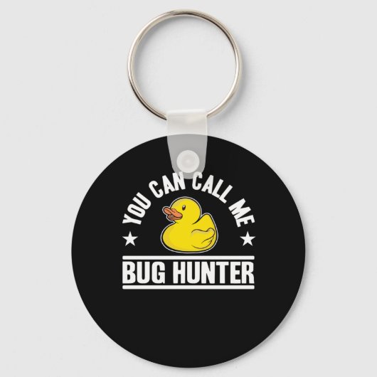 Noem me maar Hunter Funny Rubber Duck Programming Sleutelhanger (Voorkant)