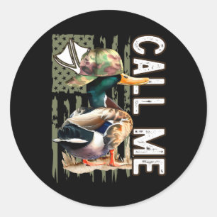 Noem me Mallard Duck Hunter Jacht Seizoen Schattig Ronde Sticker