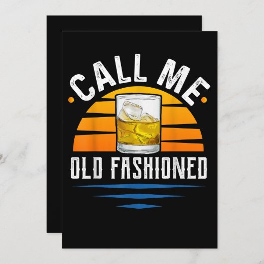 Noem me Old Fashioned Funny Whiskey Bourbon Bedankkaart (Voorkant / Achterkant)