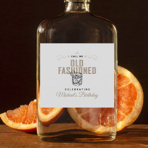 Noem Me Old Fashioned Retro Witte Whiskey Verjaard Likeurfles Etiket