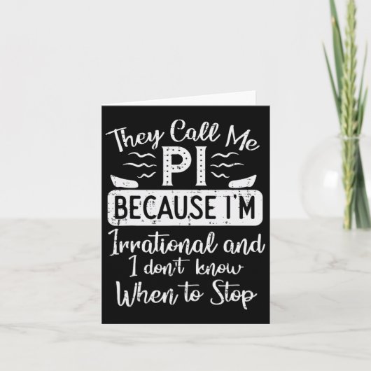 Noem me Pi omdat irrationele Funny Pi Day Wiskunde Kaart (Voorkant)