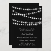 Noem uw Event Black Twinkle Lights Kaart (Voorkant / Achterkant)