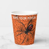 Noem uw Poison Black Widow Spider Halloween Webs Papieren Bekers (Voorkant)