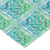 Noeud celtique - Carré bleu vert blanc nappe (Angle)