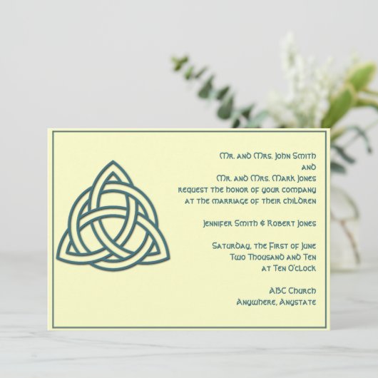 Noeud celtique dans le faire-part de mariage en (Debout devant)