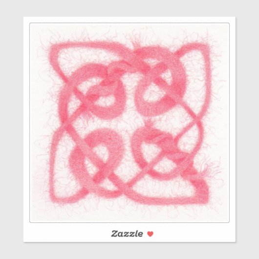 NŒUD CELTIQUE ROSE Autocollant vinyle 8" (Feuille)