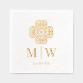 Nœud Celtique Trèfle Mariage Couple Initiales Date (Recto)
