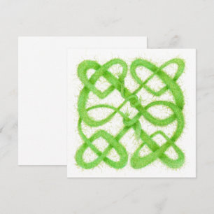 NŒUD CELTIQUE VERT 5,25" Carte Carrée Plate