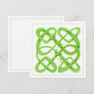 NŒUD CELTIQUE VERT Carte Carrée Plate de 5,25 pouc