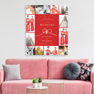 Noeud de Double Bonheur Toile de Photo de Mariage