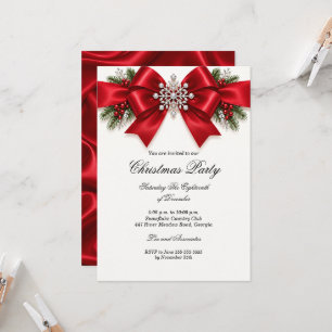 Nœud de fête hivernale Invitation de fête de Noël