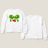 Nœud de trèfle chanceux avec Cerises Design Vert (Motif Recto et Verso)