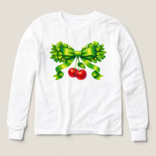Nœud de trèfle chanceux avec Cerises Design Vert