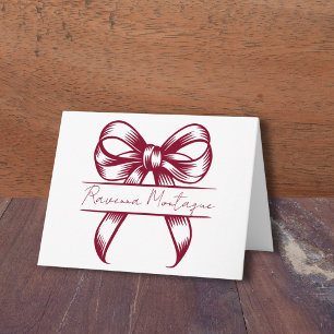 Nœud décoratif chic bordeaux Élégant Mariage Nom