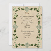 noeud d'unité de faire-part de mariage irlandais (Dos)