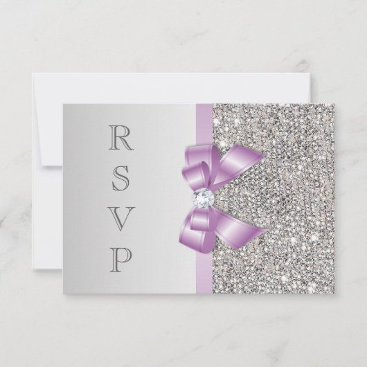 Nœud en sequins argentés faux lilac RSVP (Devant)