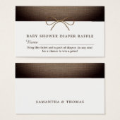 Nœud en toile de jute rustique, Billet de tombola  (Devant & derrière)