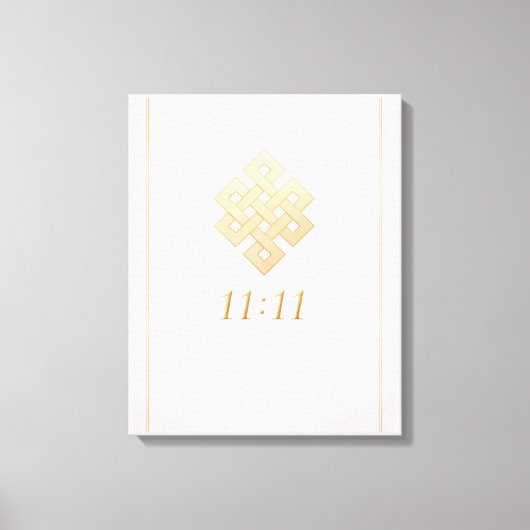 Nœud Éternel 11:11 Toile Enveloppée Or Blanc (Recto)