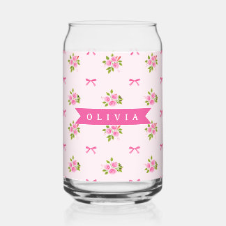 Nœud Floral Féminin Coquette Rose Personnalisé