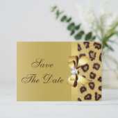 Nœud Imprimé, Diamant & Imprimé Léopard Faire-Part (Debout devant)