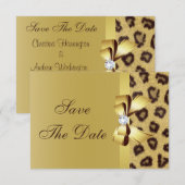 Nœud Imprimé, Diamant & Imprimé Léopard Faire-Part (Devant / Derrière)