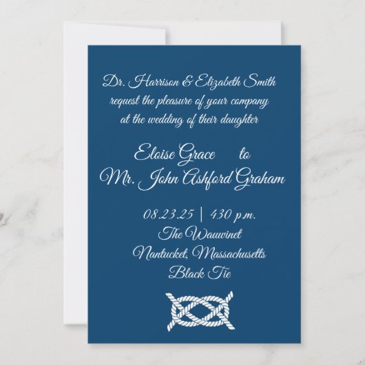 Noeud nautique faire-part de mariage (Devant)