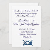 Noeud nautique faire-part de mariage (Devant / Derrière)