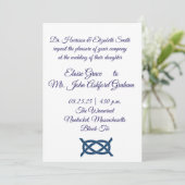 Noeud nautique faire-part de mariage (Debout devant)