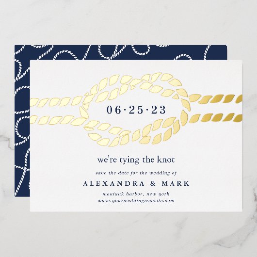 Noeud or Nautique Enregistrer la carte de date (Recto/Verso)