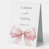 Nœud papillon rose cartes blanches cadeaux signe (Recto)